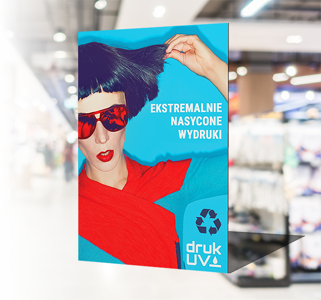 Płyta papierowa do recyklingu z nadrukiem UV.